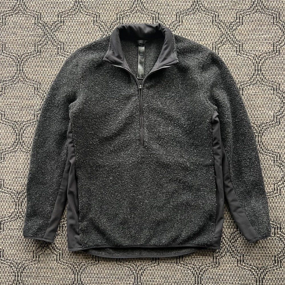 Lululemon Sweater Mens Large Black Wool Quarter Zip Sherpa Fleece Tundra Trek